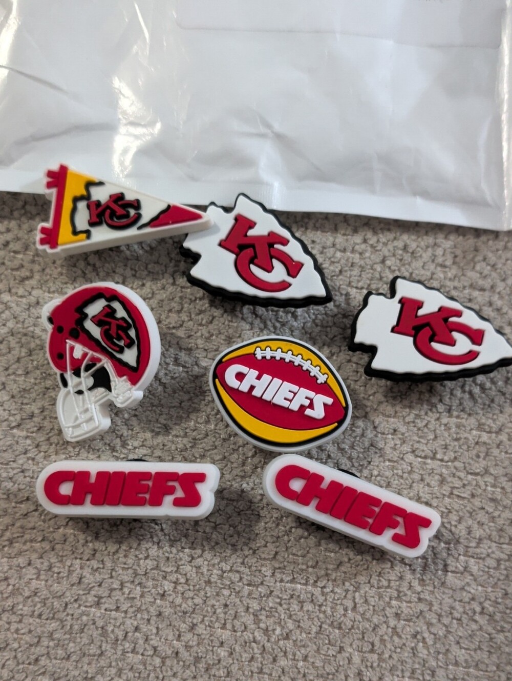 Kansas City Chiefs Shoe Croc Charms Set Of 7 Charms